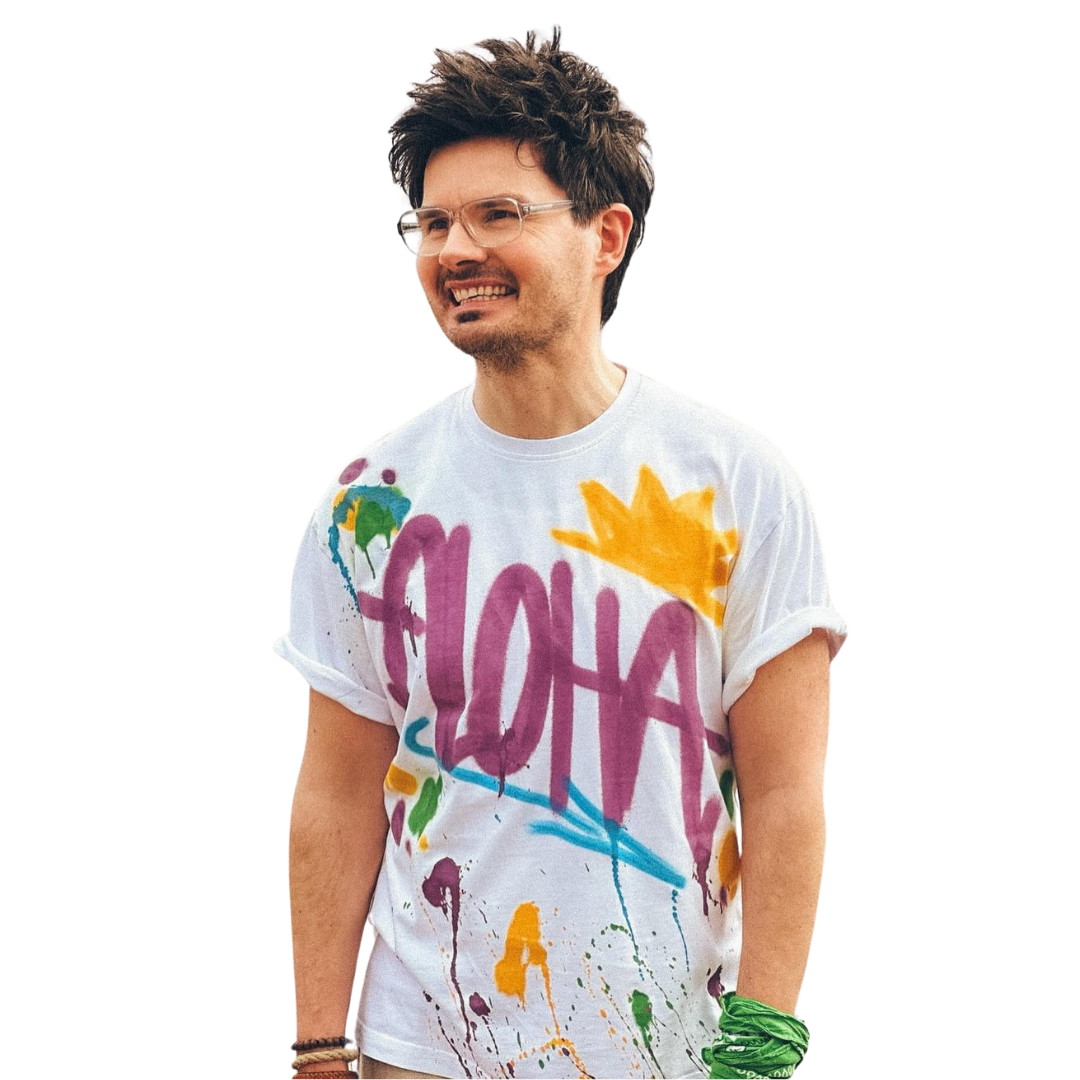 T-Shirt mit Aufdruck "ALOHA"